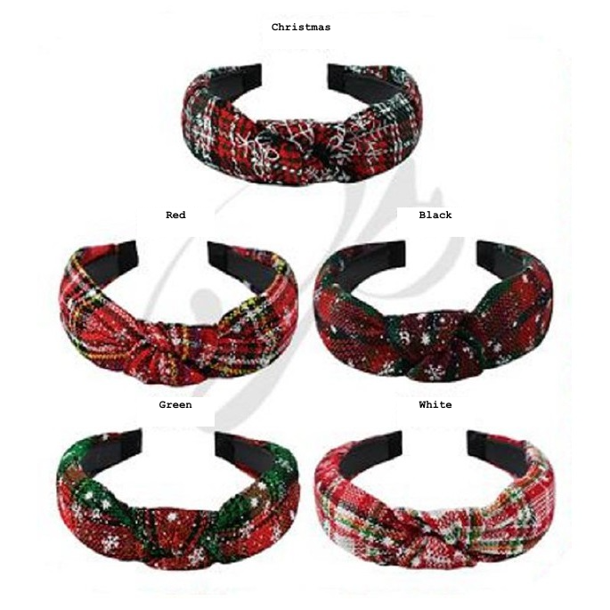 Christmas Time Plaid Knotted Headband - Multi Colors Available