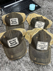 Welcome To The Shit Show Distressed Trucker Cap