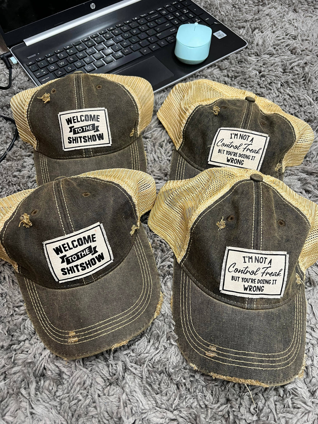 Welcome To The Shit Show Distressed Trucker Cap