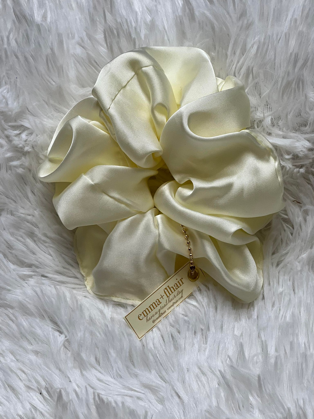 Fringe Benefits Large Scrunchie - Yellow