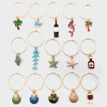 Load image into Gallery viewer, 15-Piece Alloy Wine Glass Charm Earrings
