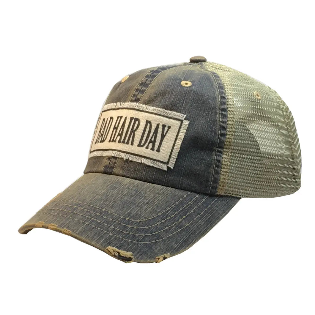 Bad Hair Day Distressed Trucker Hat Baseball Cap