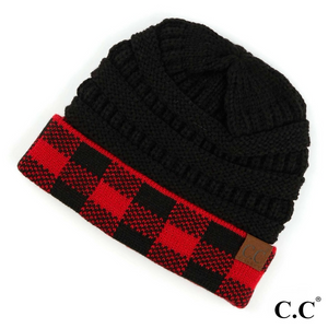 Watch The Moves Buffalo Check Cuff Beanie