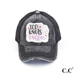 Top Knots & Coffee Patch Baseball Cap