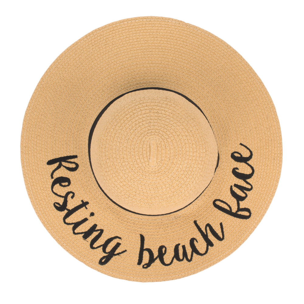 Resting Beach Face Straw Hat