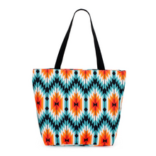 Load image into Gallery viewer, Aztec Sky Tote Bag - Turquoise
