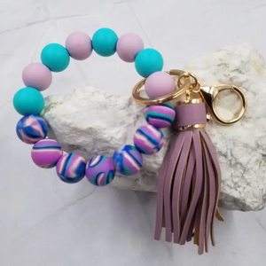 Who I Am Bangle Keychain Bracelet - Purple