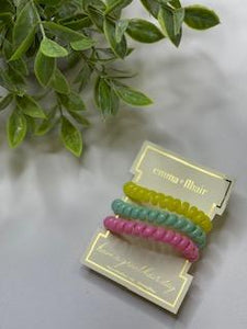 Three Pack Spiral Hair Coils Assorted