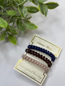 Three Pack Spiral Hair Coils Assorted
