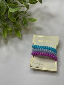 Three Pack Spiral Hair Coils Assorted