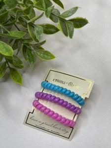 Three Pack Spiral Hair Coils Assorted