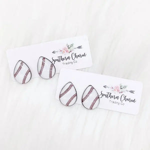 Big as Texas Baseball Teardrops Earrings