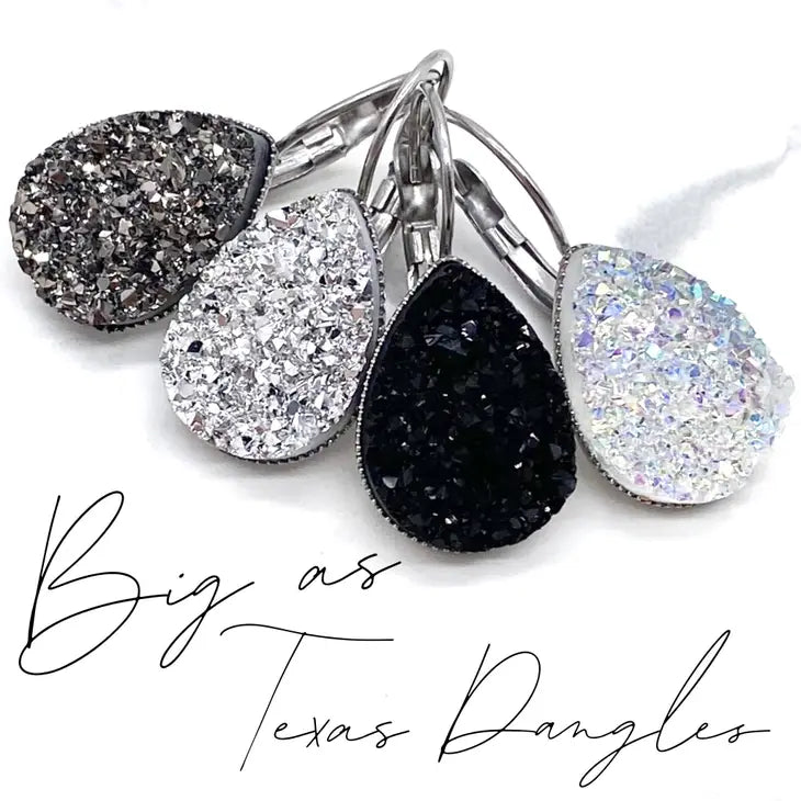 Big as Texas Teardrop Dangles Earrings - Gunmetal