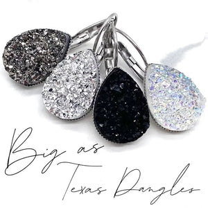 Big as Texas Teardrop Dangles Earrings - Silver