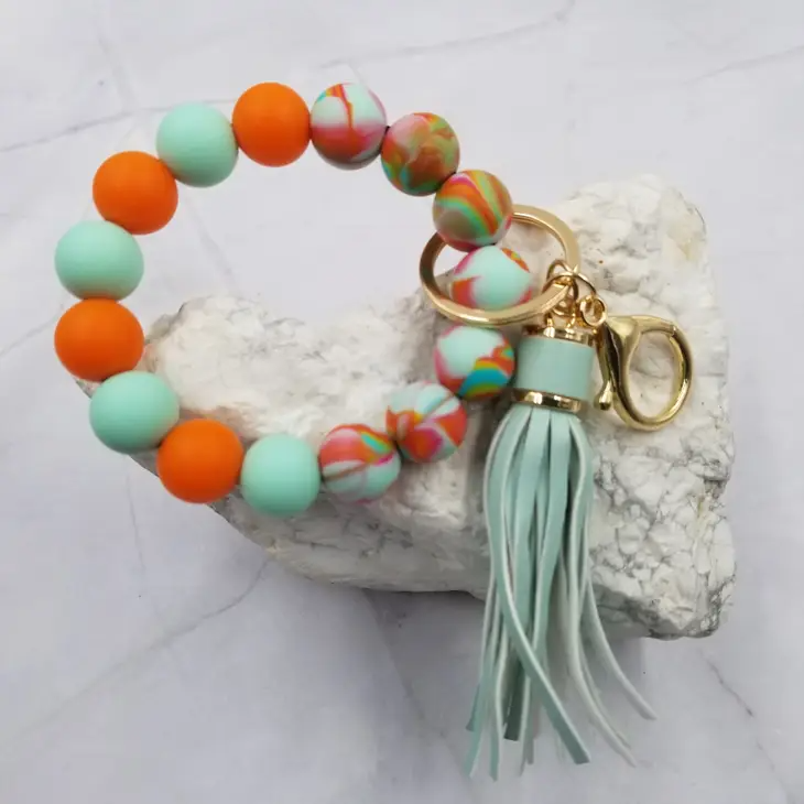 Who I Am Bangle Keychain Bracelet - Green