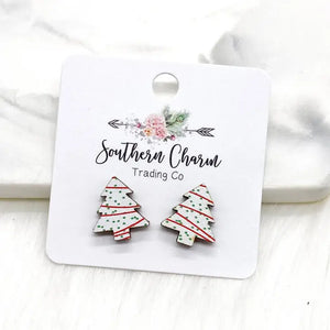 Snack Cake Christmas Tree Studs