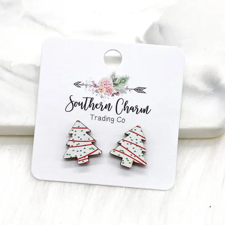 Snack Cake Christmas Tree Studs