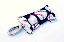 Load image into Gallery viewer, Baseballs with Navy LippyClip Lip Balm Holder
