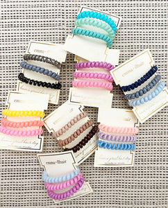 Three Pack Spiral Hair Coils Assorted
