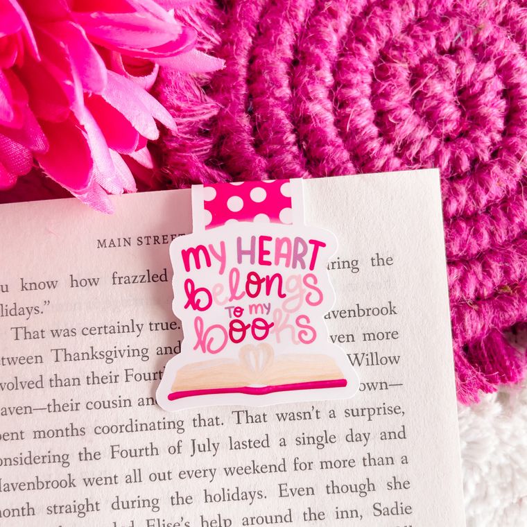 My Heart Belongs to my Books Magnetic Bookmark