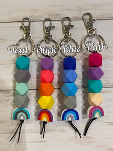 Rainbow Keychain with Silicone Beads