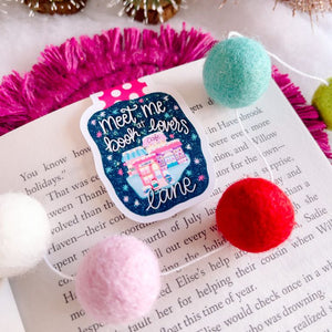 Meet Me at Book Lovers Lane Christmas Magnetic Bookmark