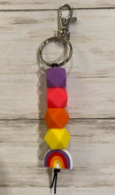Load image into Gallery viewer, Rainbow Keychain with Silicone Beads
