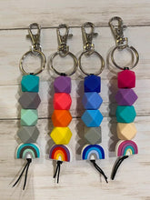 Load image into Gallery viewer, Rainbow Keychain with Silicone Beads

