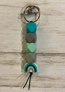 Rainbow Keychain with Silicone Beads