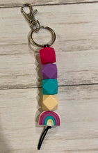 Load image into Gallery viewer, Rainbow Keychain with Silicone Beads
