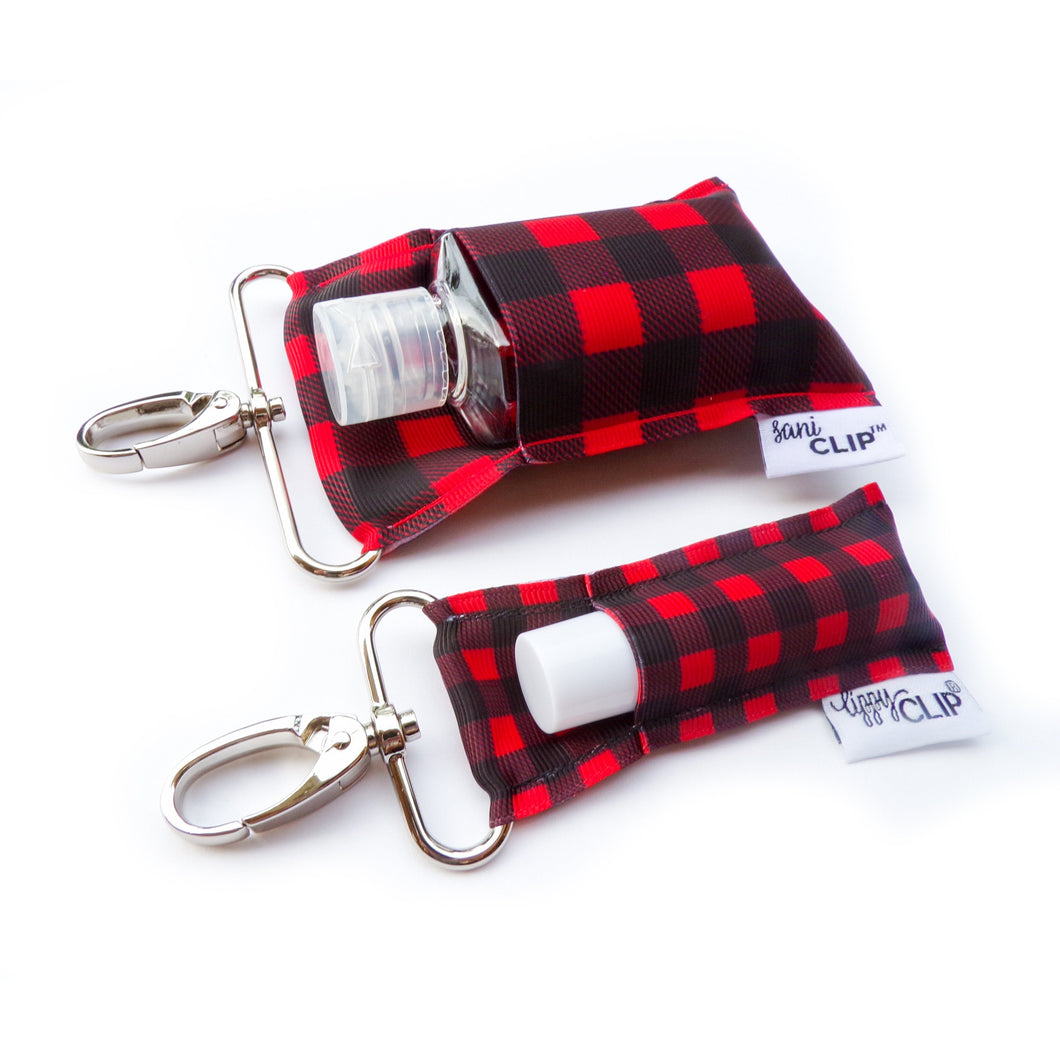 Buffalo Plaid SaniClip Hand Sanitizer Holder