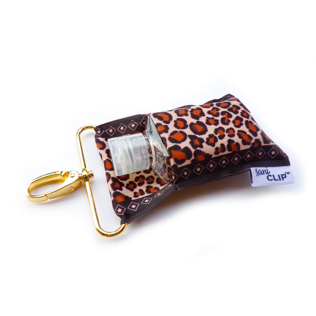Leopard SaniClip Hand Sanitizer Holder
